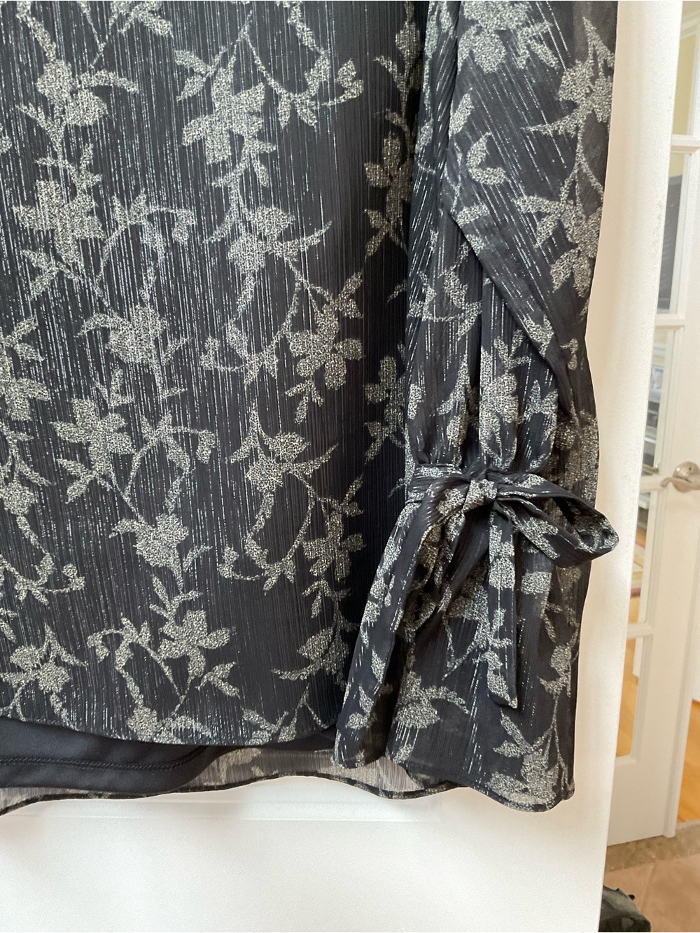 Lord & Taylor Black Floral Blouse - Picture 4 of 8